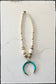 Wood & Afr. Bead w/ Turq. Pendant - Stripe African Bone Bead