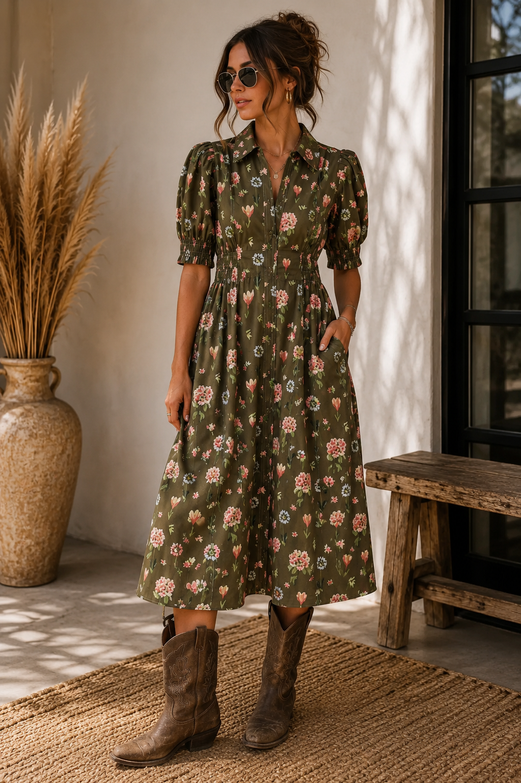 The Olive Bloom Dress | Jodifl
