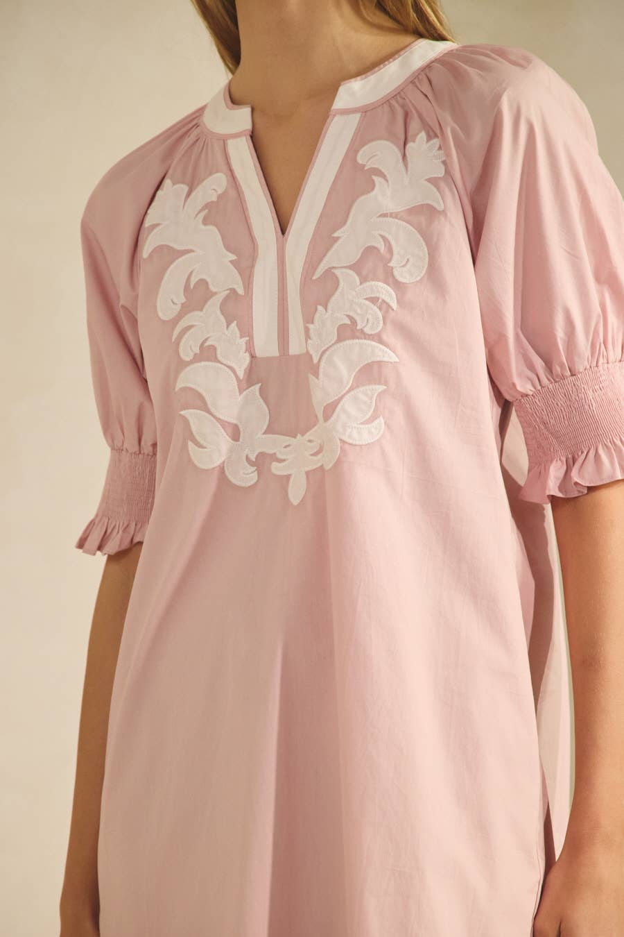 The Becky Poplin Embroidered Dress | Oddi
