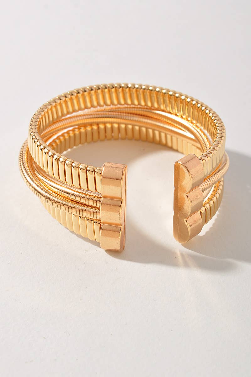 Multi Polished Box Cuff Bracelet