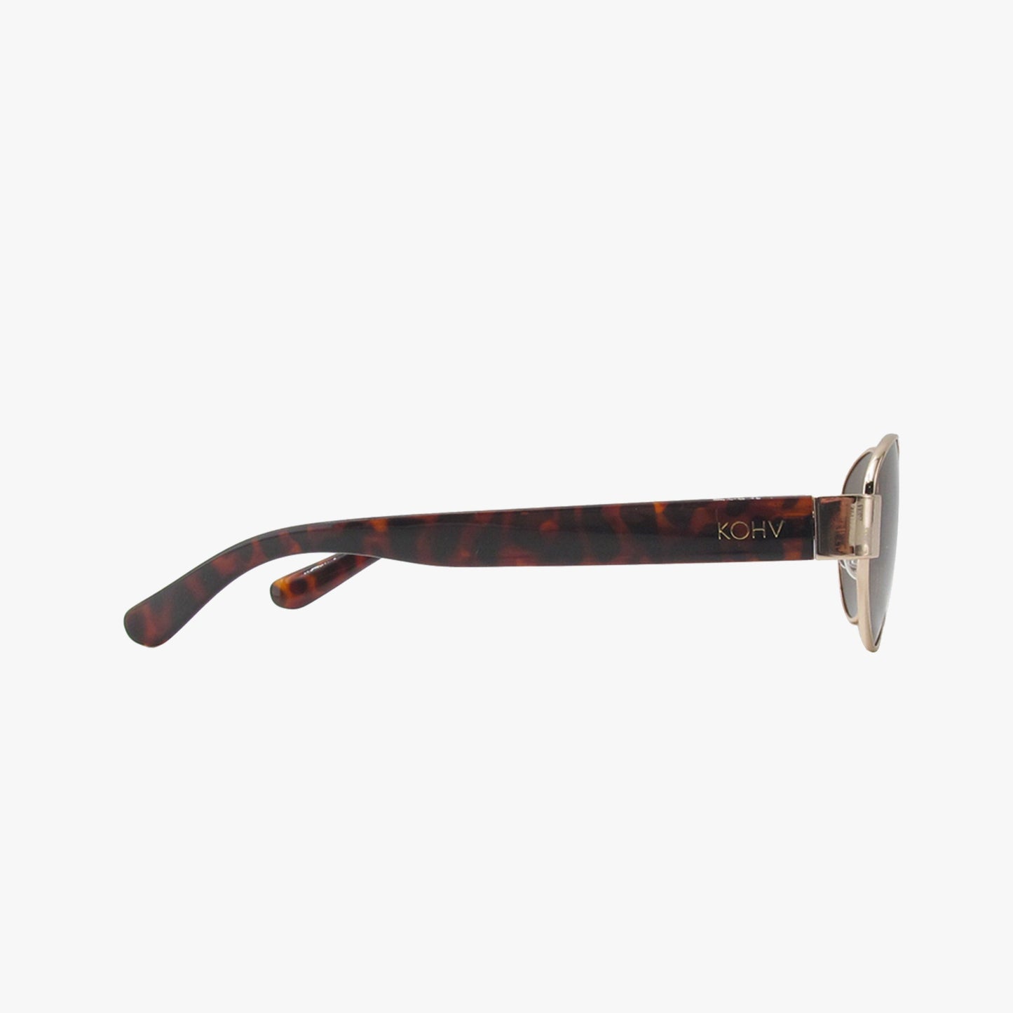 COCO AMBER Polarized Oval Metal Fashion Sunglasses
