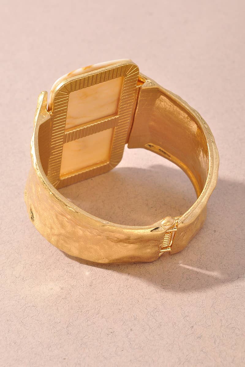 Marbled Resin Statement Cuff Bracelet
