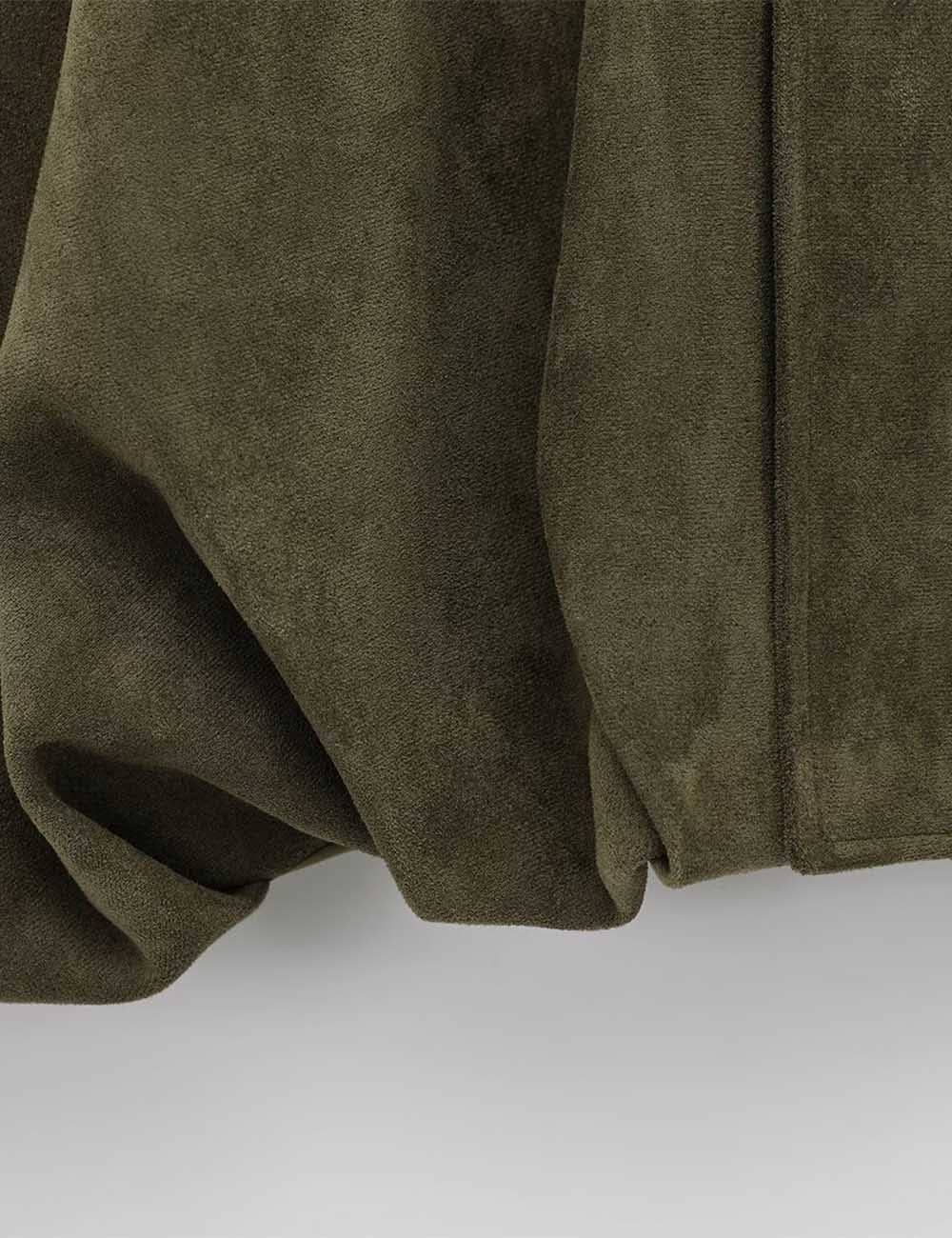 Olive Faux Suede Bomber