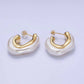Shell Pearl Geometric J-Shaped Earrings | 24K Gold Filled