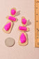 Geometric Resin Stone Statement Drop Earrings