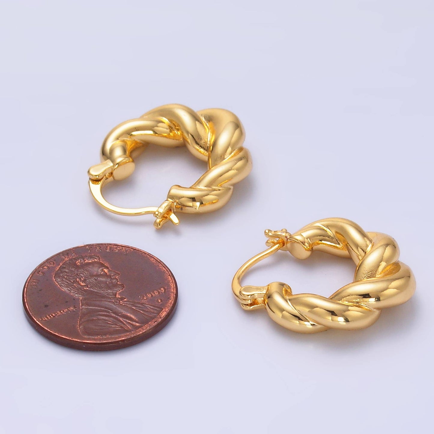 24K Gold Filled Twisted Minimalist Hoops