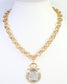 Kirksville Coin Pendant Link Necklace Gold | Caroline Hill