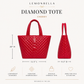Diamond Tote Shoulder Bag Cherry Red