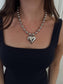 Silver Bubble Heart Necklace | Chansuttpearls