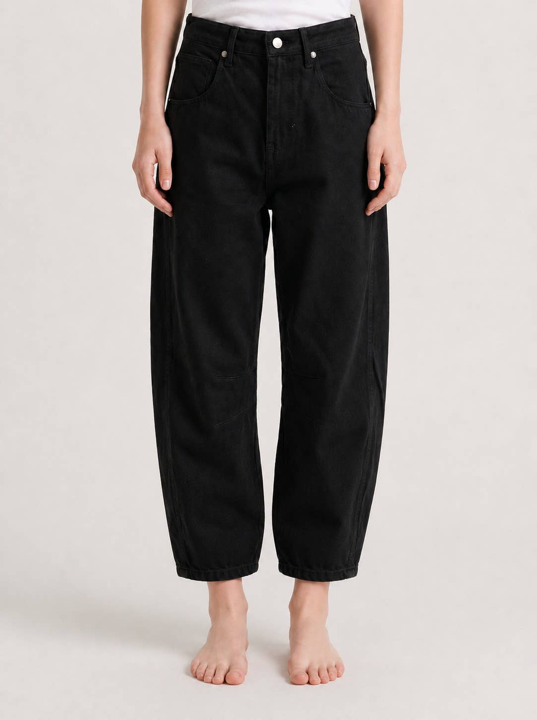 Crop Straight Black Denim | Luzina