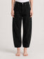 Crop Straight Black Denim | Luzina