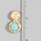 Hammered Dome And Stone Stud Dangle Earrings