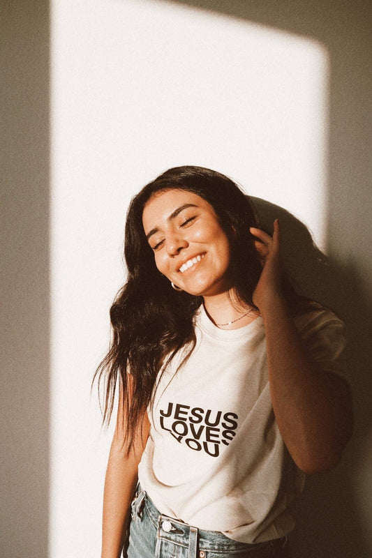 Sand Jesus Loves You Logo Tee