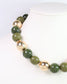 Elaine Beaded Ball Necklace Olive