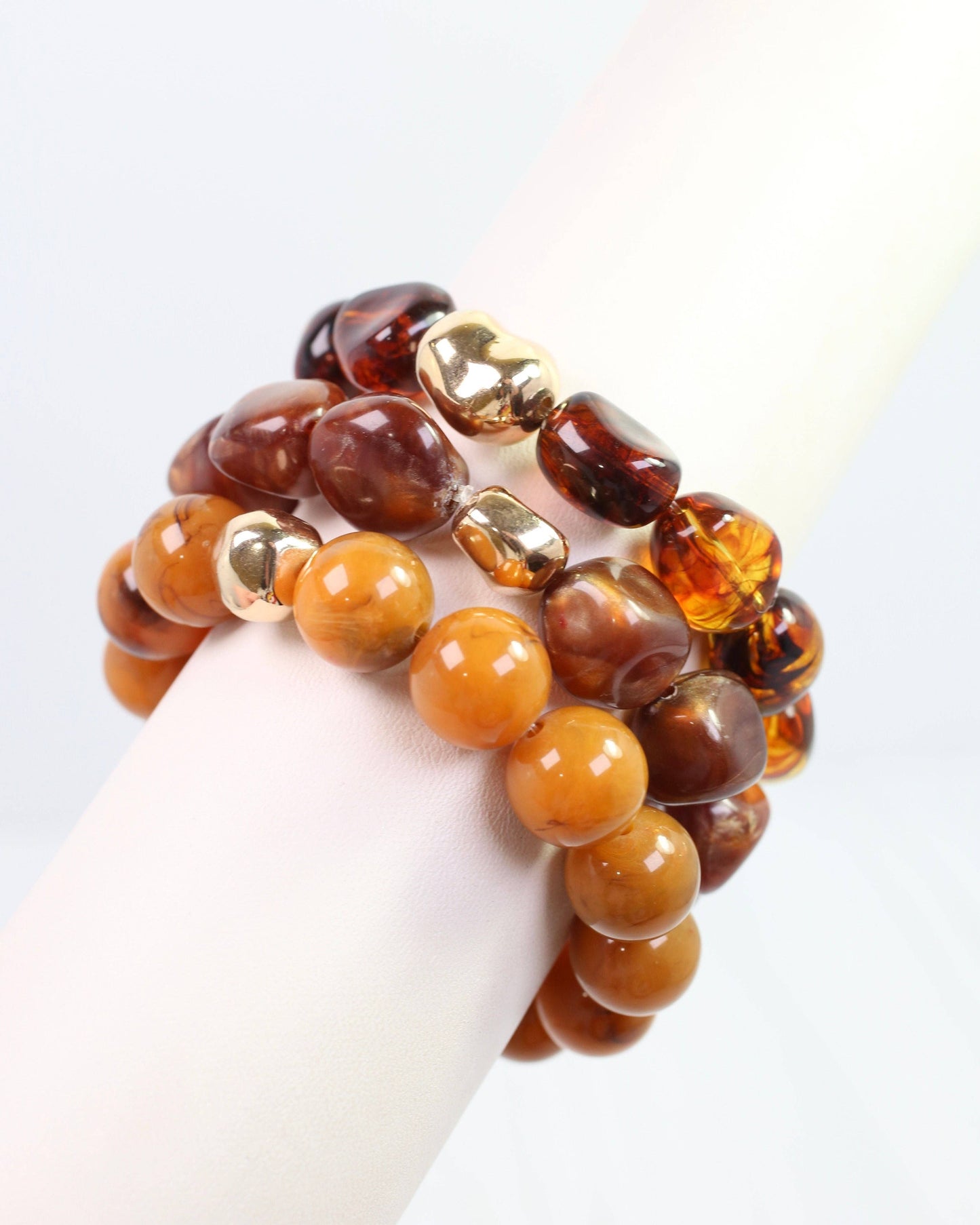 Doris Beaded Bracelet Set Brown