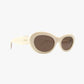 CORA IVORY Polarized Fashion Oval Round Sunglasses