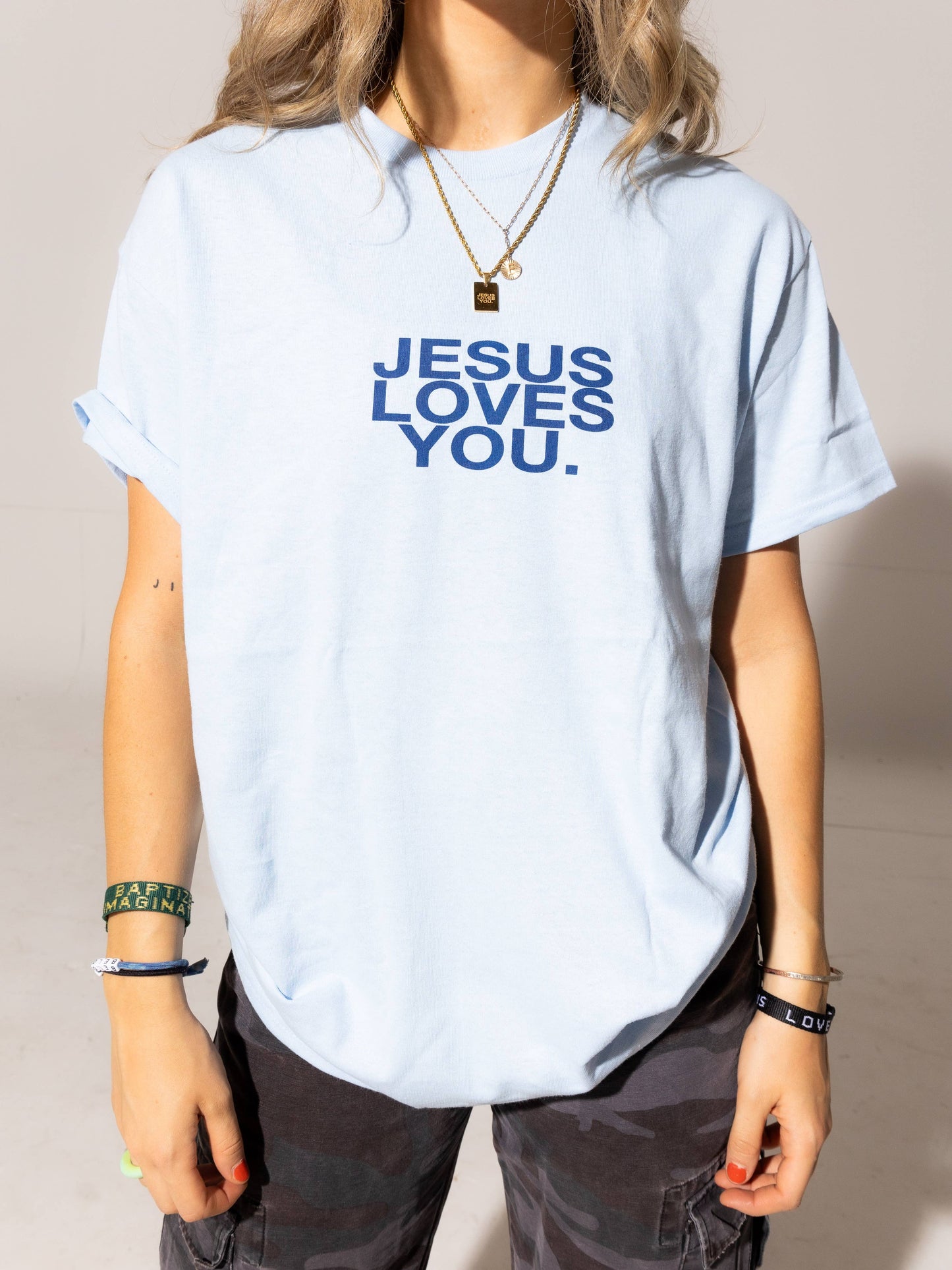 Jesus Loves You Light Blue Tee