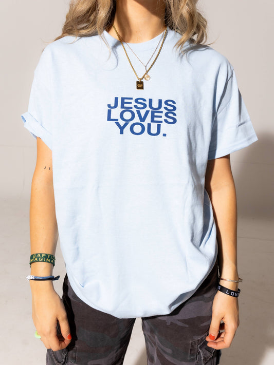 Jesus Loves You Light Blue Tee