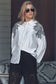 Embroidered Leaf Shoulder Tencel Shirt