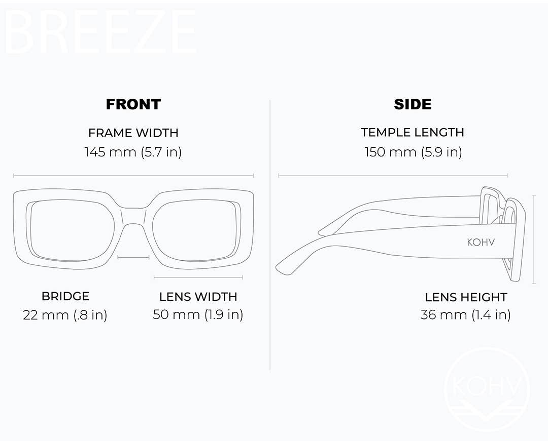 BREEZE MIDNIGHT AMBER Polarized Rectangle Fashion Sunglasses