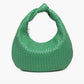 Valentina Woven Knotted Handle Hobo in Green