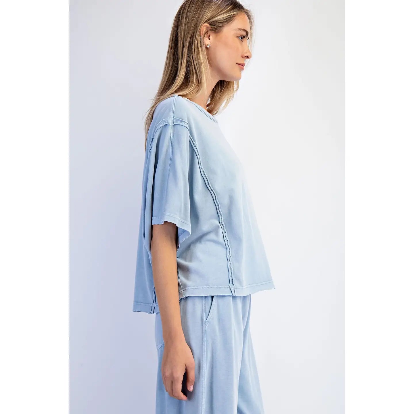 Mineral Bleu Boxy Top | Rae Mode
