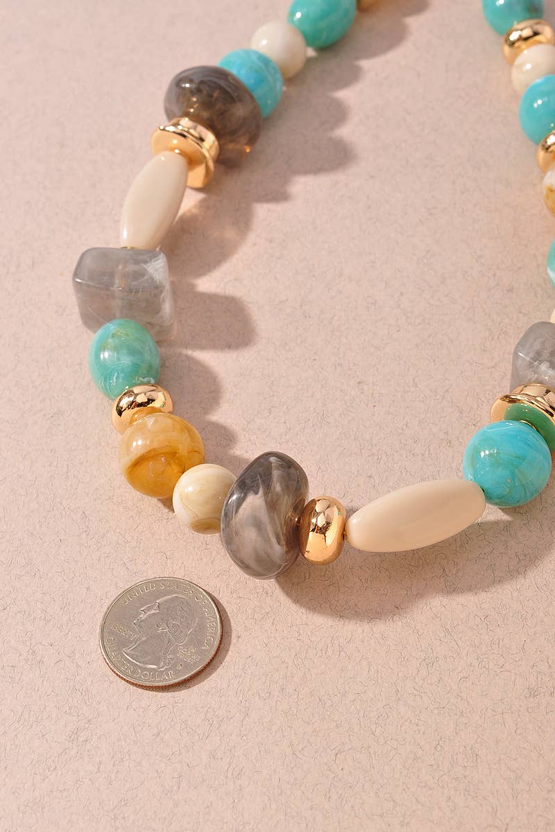 ACETATE MIXED BEAD NECKLACE