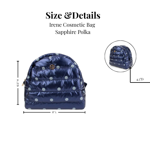 Irene Cosmetic Case | Sapphire Polkadot