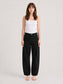 Crop Straight Black Denim | Luzina