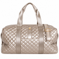 Diamond Quilted Weekender Duffel Bag | Champagne