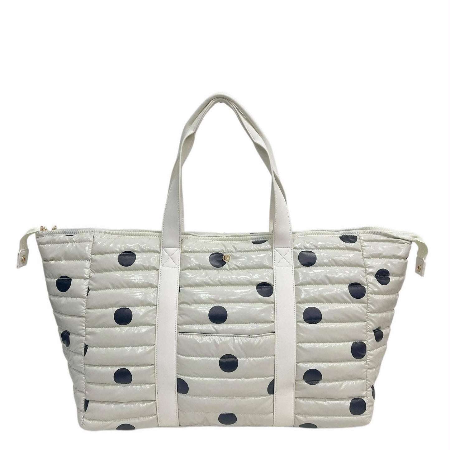 Cassie Weekender Duffel Bag | Black Polkadot