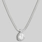Pearl Pendant Herringbone Chain Necklace