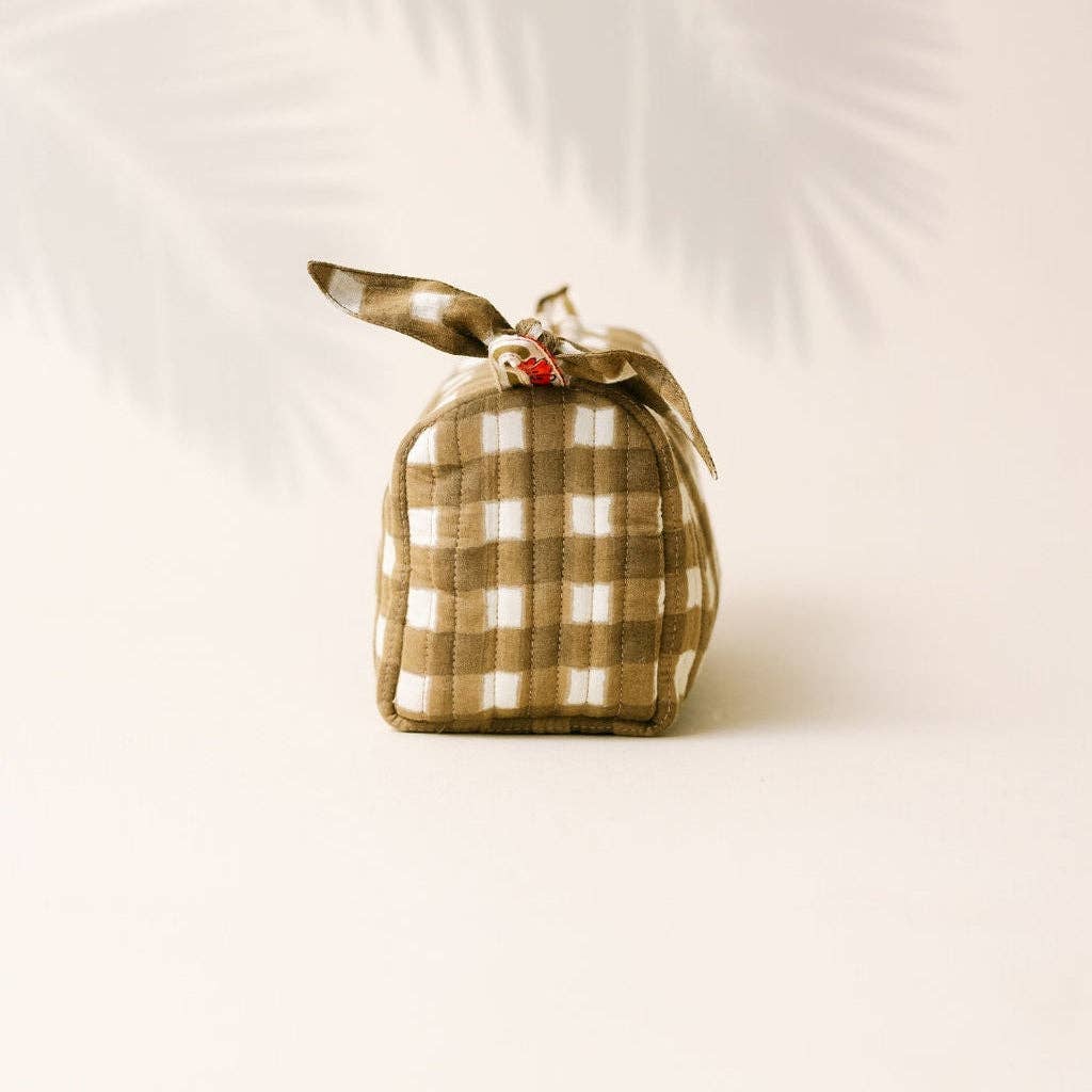 Small Painted Gingham Pouch | Sunshine Tienda