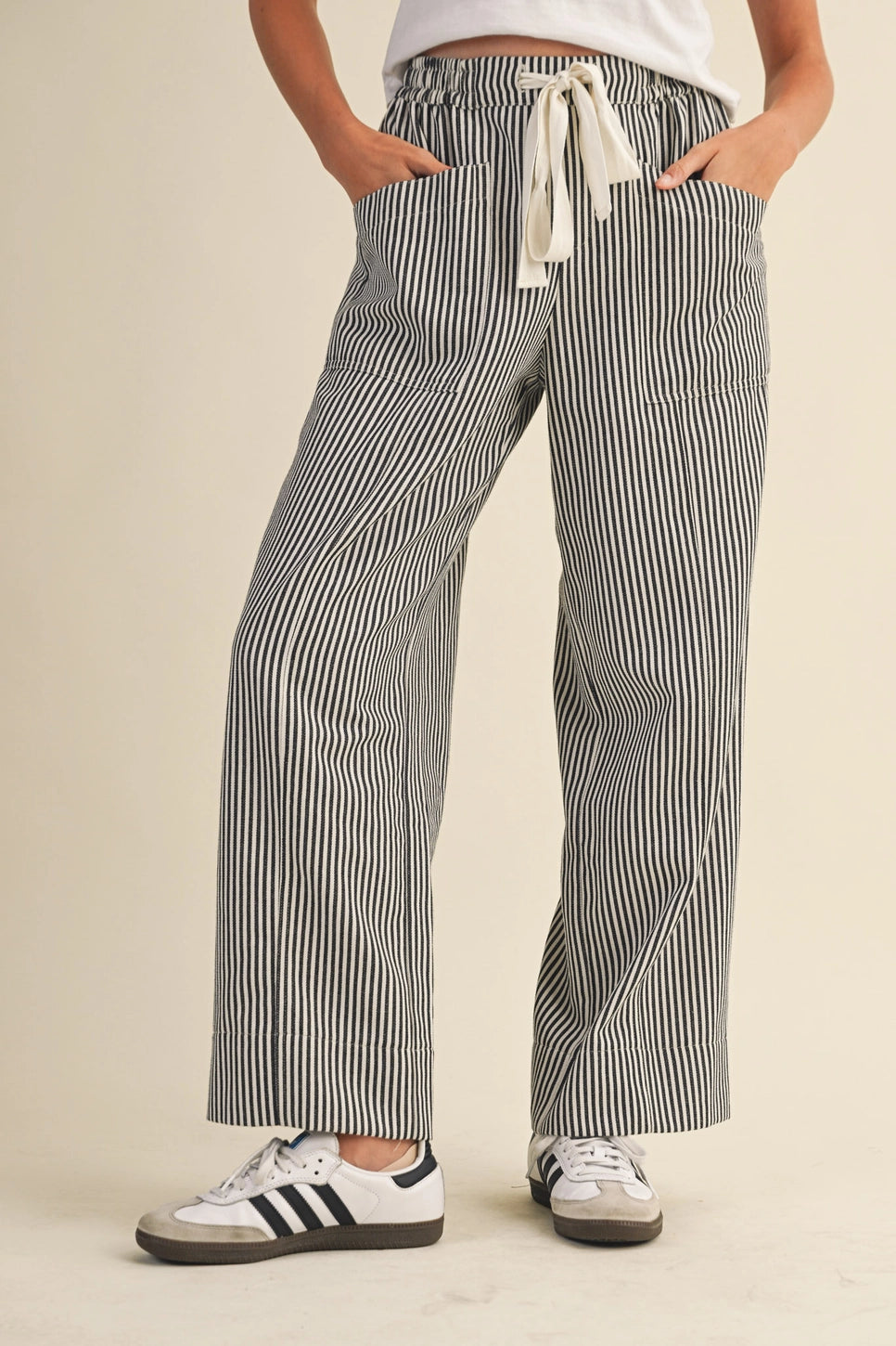 The Stripe Wide Leg Pant | &Merci
