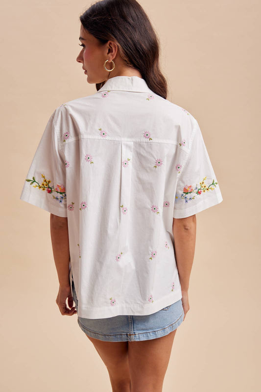 The Mable Embroidered Button Down | In Loom