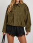 Olive Faux Suede Bomber