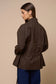 Drawstring Waist Button Down Jacket