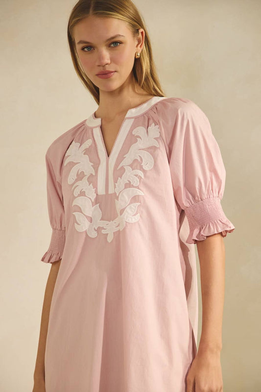The Becky Poplin Embroidered Dress | Oddi