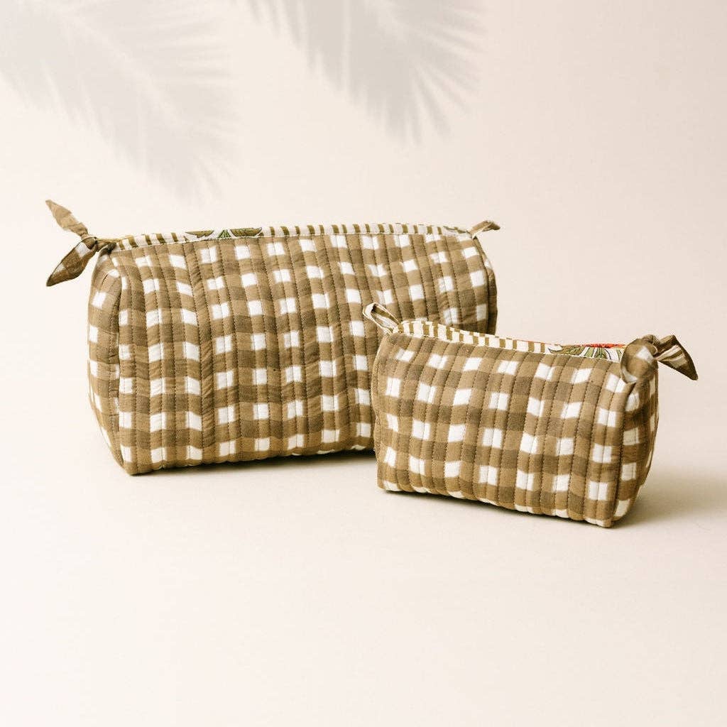 Small Painted Gingham Pouch | Sunshine Tienda