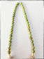 Short Wood African Turquoise Bead Necklace Coconut Green