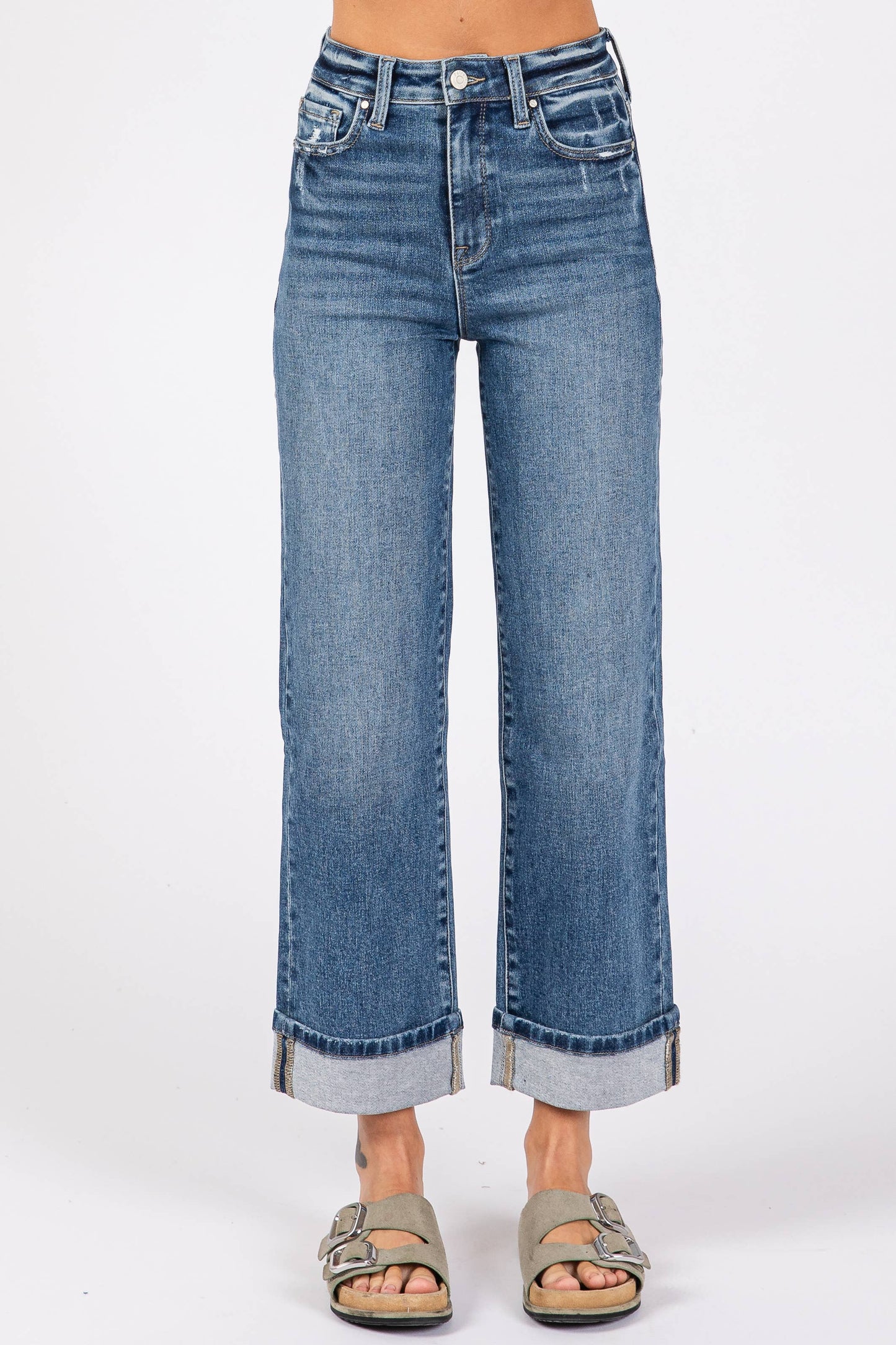 High Rise Stretch Cuffed Jean | Petra 153