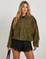 Olive Faux Suede Bomber