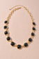 Square Stone Chain Statement Necklace | 3 Colors