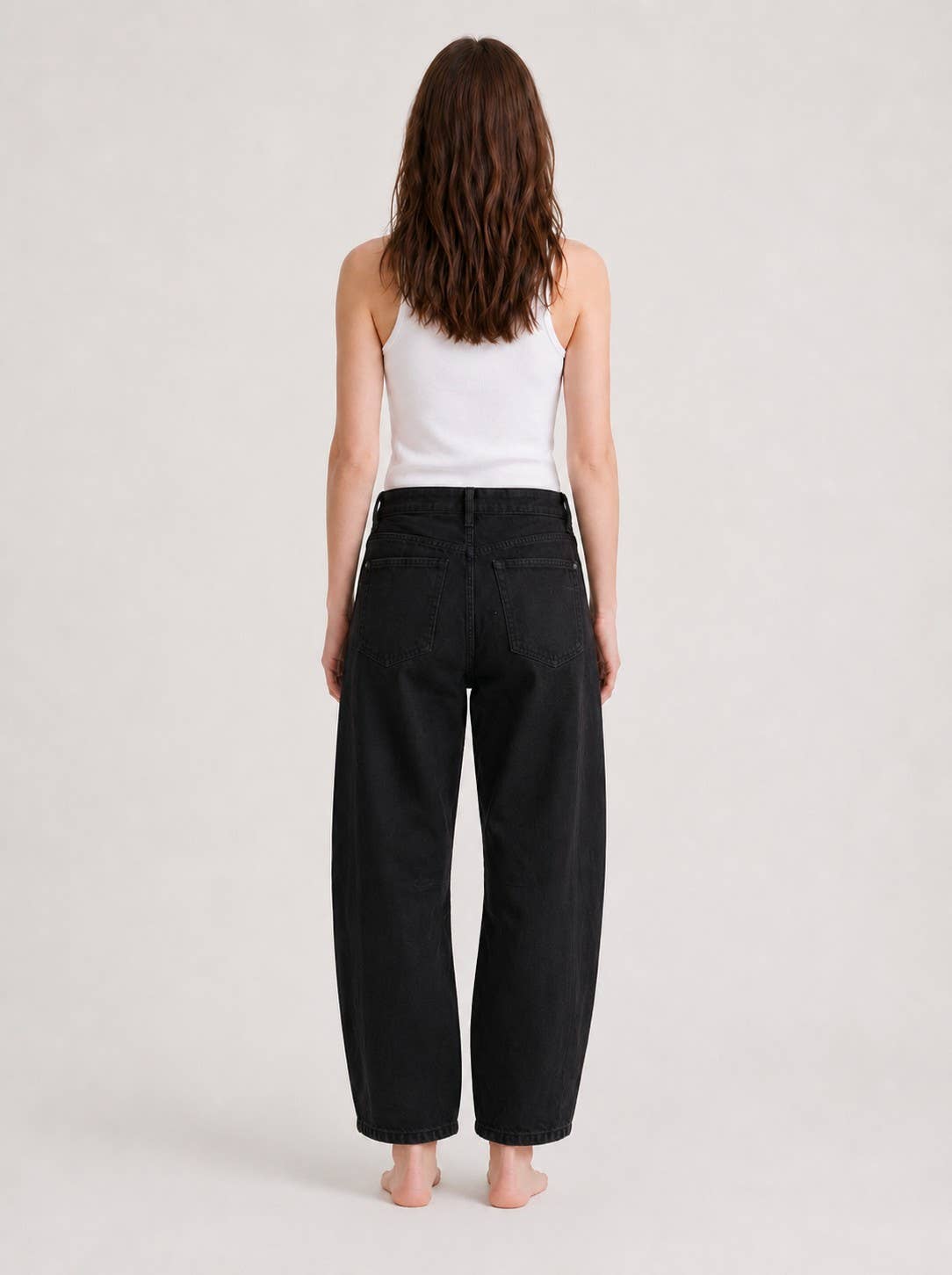Crop Straight Black Denim | Luzina