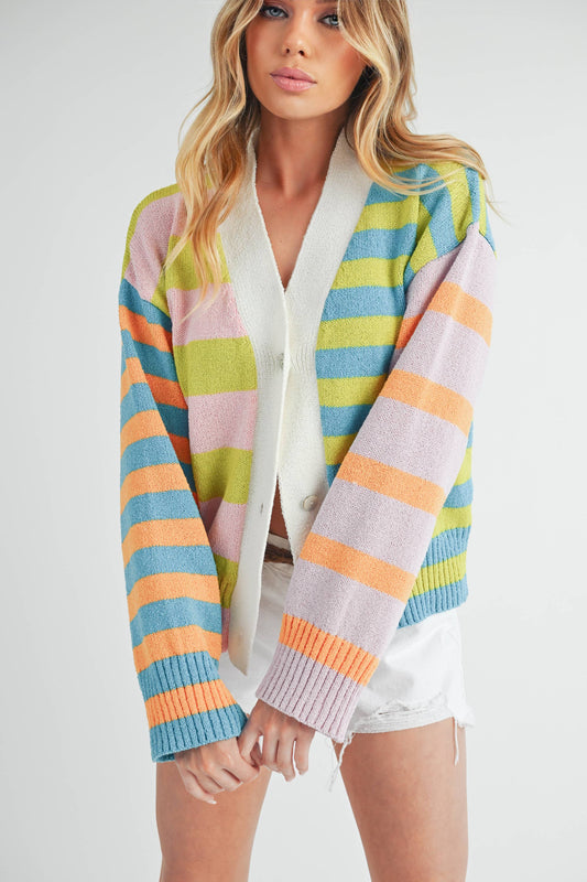 The Flavia Stripe Cardigan | AEMI & Co.