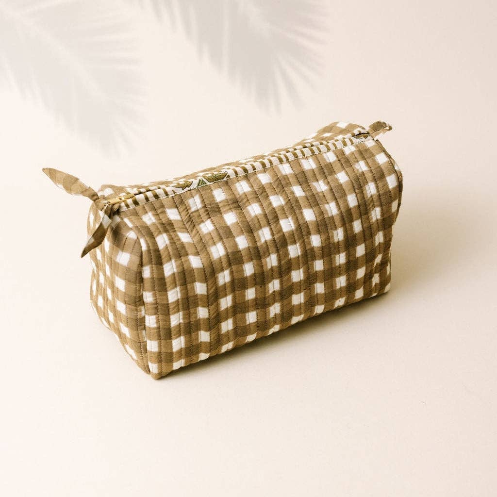 Large Painted Gingham Pouch | Sunshine Tienda