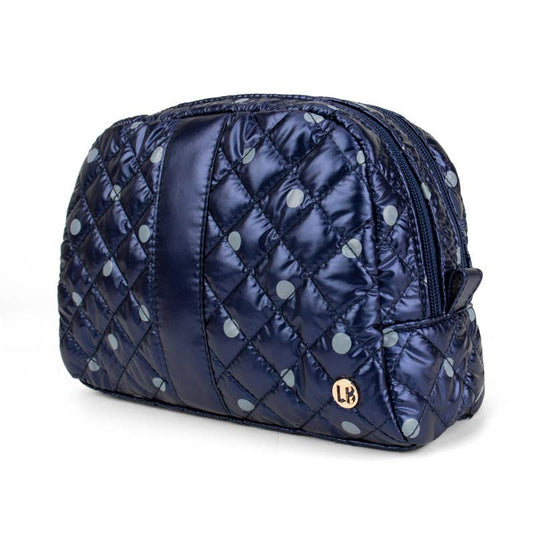 Cosmetic Makeup Bag Travel Pouch | Polka Dot Sapphire