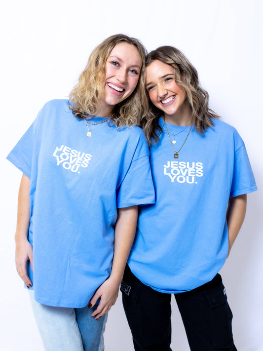 Jesus Loves You University Blue Tee