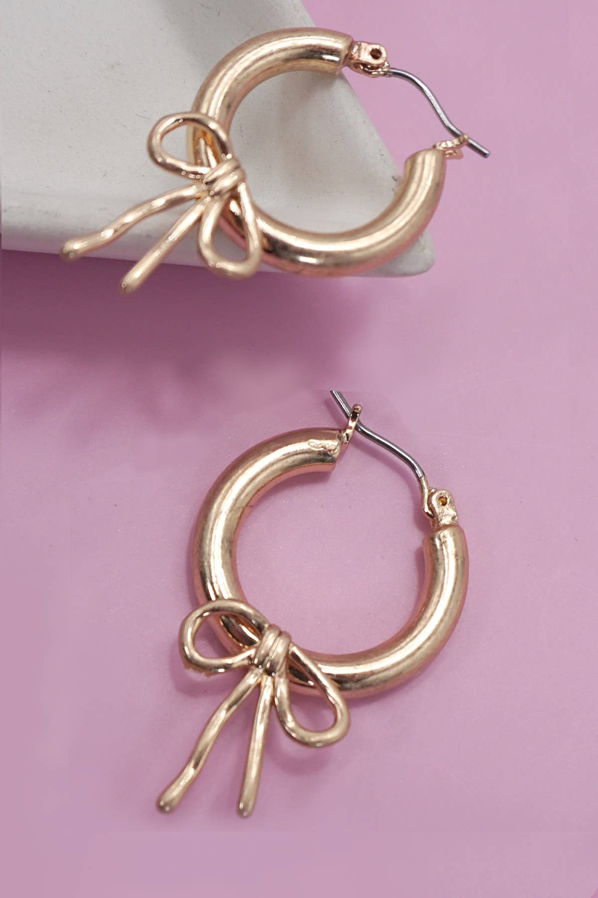 Dainty Bow Gold Earrings
