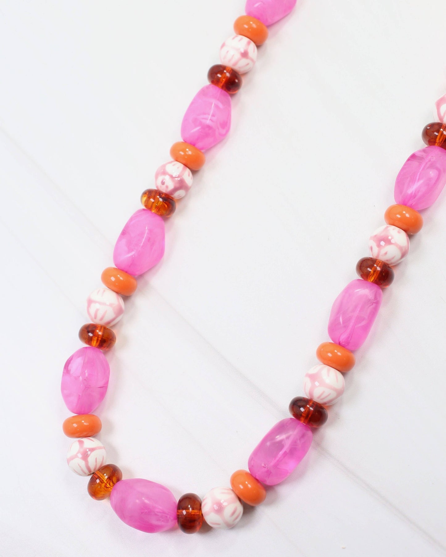Sedalia Mixed Beaded Necklace Fuchsia | Caroline Hill